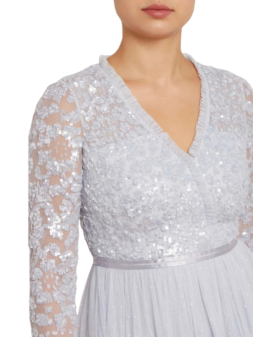 Tempest Bodice V-Neck Ankle Gown