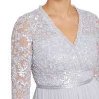 Tempest Bodice V-Neck Ankle Gown