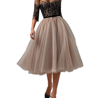 Strapless Midi Tulle Dress Black