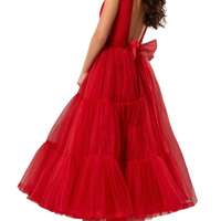 Tender midi plunging neckline cut out dress Red