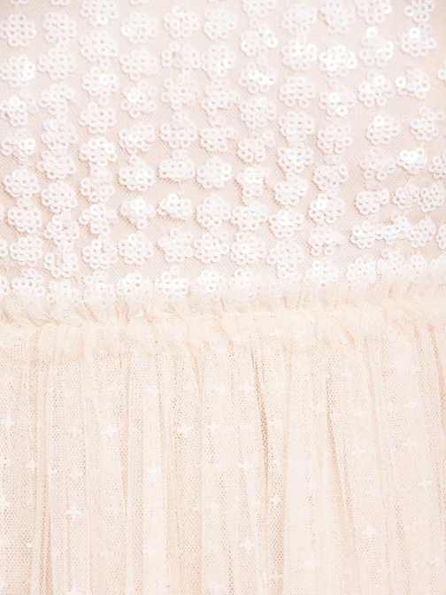 Raindrop Bodice One-Shoulder Ankle Gown Champagne