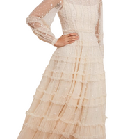 Violet Shimmer Ankle Gown