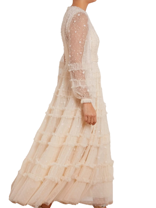 Violet Shimmer Ankle Gown