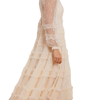 Violet Shimmer Ankle Gown
