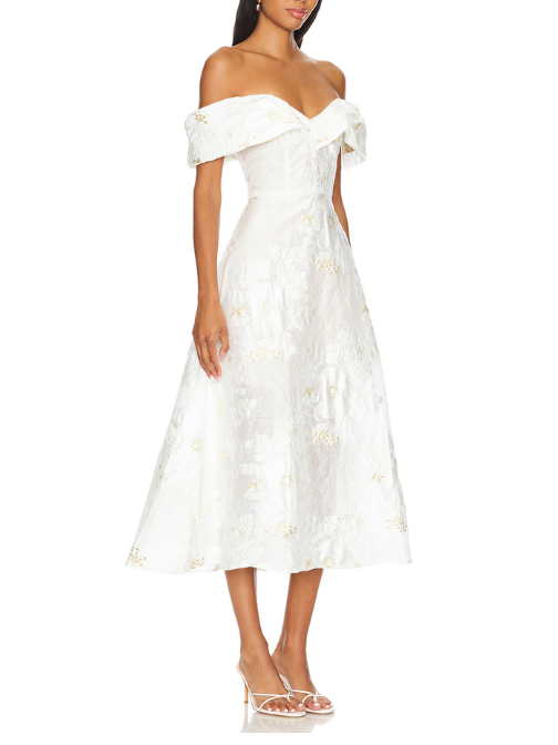 Octavia Midi Dress White