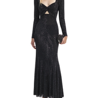 Rhinestone Mesh Sweetheart Midi Dress Black