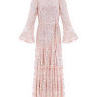 Annie Sequin Tiered Ankle Gown