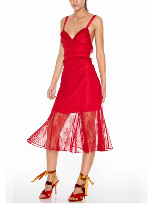 Tango Dreams Midi Dress Red