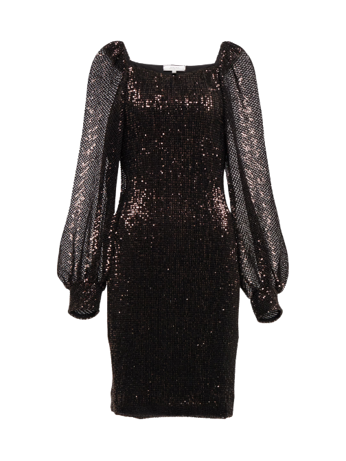 Sparkling Moment Sequined Midi Dress Black