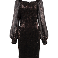 Sparkling Moment Sequined Midi Dress Black