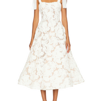 Sabrina White Midi Dress White