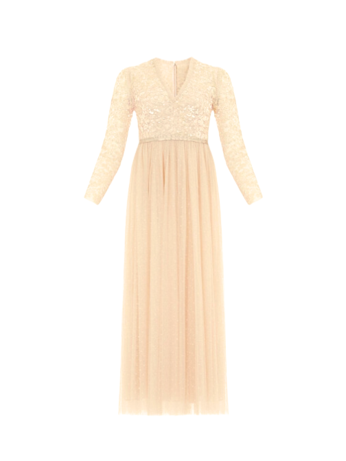 Tempest Bodice V-Neck Ankle Gown