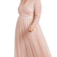 Tempest Bodice V-Neck Ankle Gown