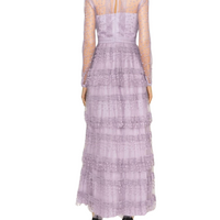 Lilac Tiered Lace Maxi Dress