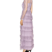 Lilac Tiered Lace Maxi Dress