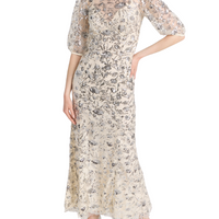 Champagne Sequinned Maxi Dress