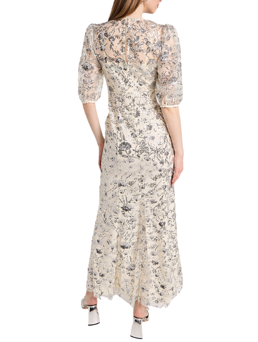 Champagne Sequinned Maxi Dress