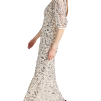 Champagne Sequinned Maxi Dress