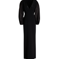 Gigi Embellished Crepe-Paneled Organza Gown