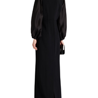 Gigi Embellished Crepe-Paneled Organza Gown