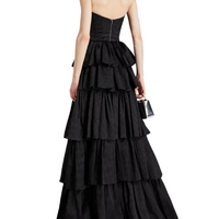 Strapless Tiered Studded Silk-Organza Gown