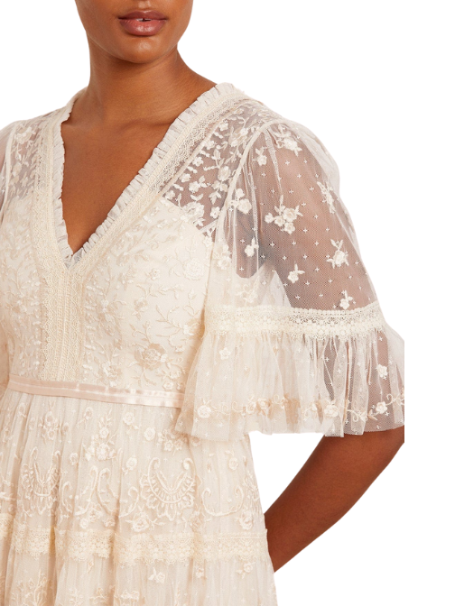 Lottie Lace Midi Dress Champagne
