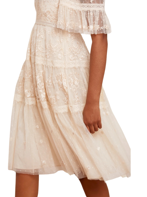 Lottie Lace Midi Dress Champagne