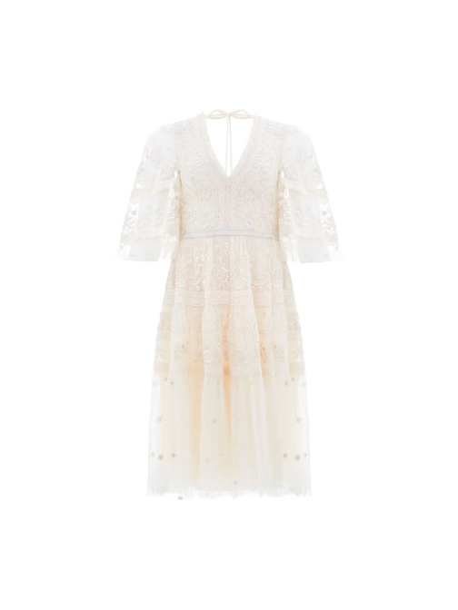 Lottie Lace Midi Dress Champagne