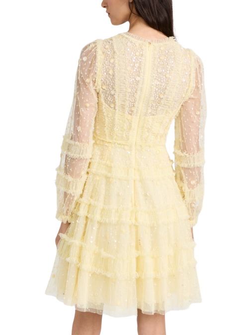 Violet shimmer micro mini dress Yellow
