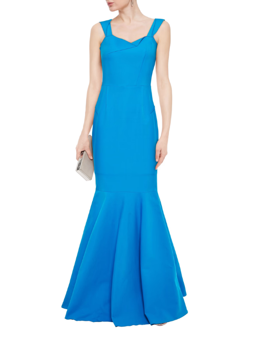 Orpheus Fluted Stretch-Cotton Cady Gown