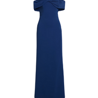 Off-The-Shoulder Twisted Cady Gown