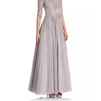 Embroidered Illusion Gown