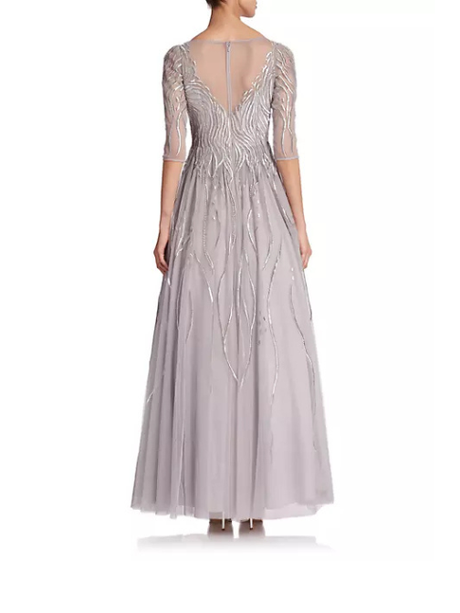 Embroidered Illusion Gown