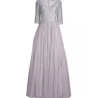 Embroidered Illusion Gown
