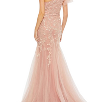 Embellished One Shoulder Mermaid Gown