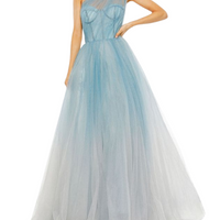 One Shoulder Ombre Ball Gown