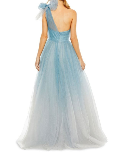One Shoulder Ombre Ball Gown