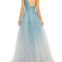 One Shoulder Ombre Ball Gown