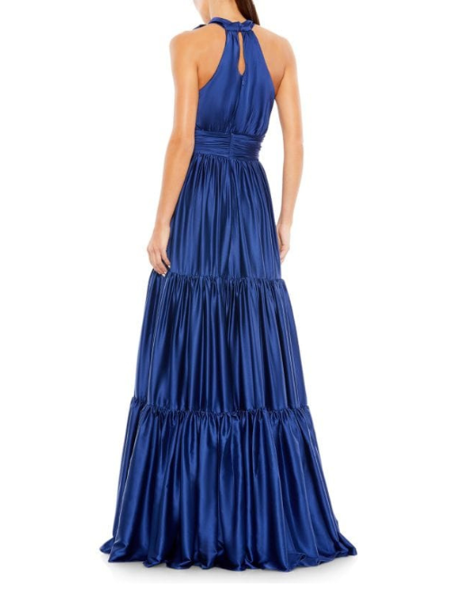 Tiered Halter A Line Gown