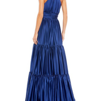 Tiered Halter A Line Gown