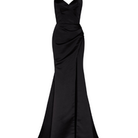 Strapless Evening Gown With Thigh Slit