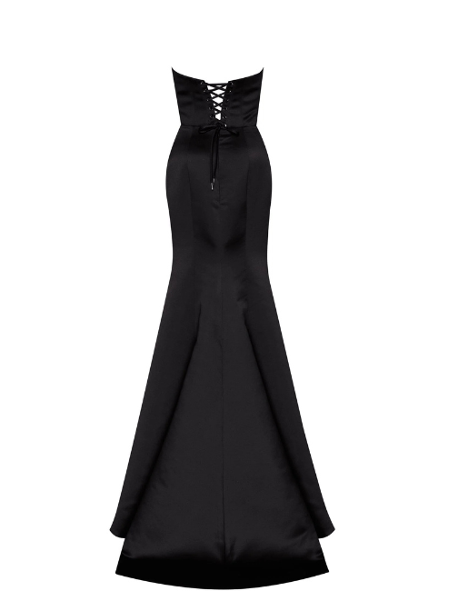 Strapless Evening Gown With Thigh Slit