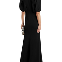 Gathered Crepe Gown Black
