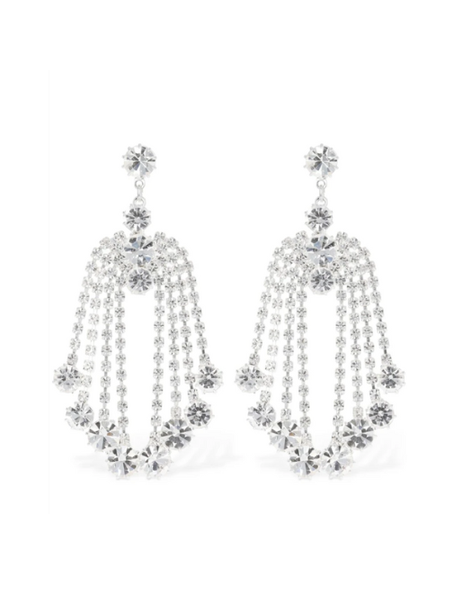 Crystal cascade drop earrings Silver
