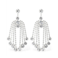 Crystal cascade drop earrings Silver
