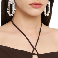 Crystal cascade drop earrings Silver
