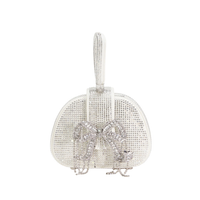 Cream Rhinestone Top Handle Bag