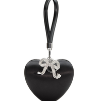 Black Satin Top Handle Clutch Black