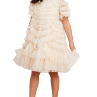 Marilla Ruffle Kids Dress Champagne