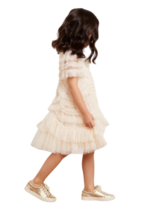 Marilla Ruffle Kids Dress Champagne